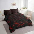 thumbnail image 3 of Feelyou Neon Red Honeycomb Twin Bedding Sets 7-Piece for Kid, Futuristic Geometric Bedding Comforter Set, Modern Hexagon Reversible Sheet Sets, Luxury Bedroom Decor, 3 of 7