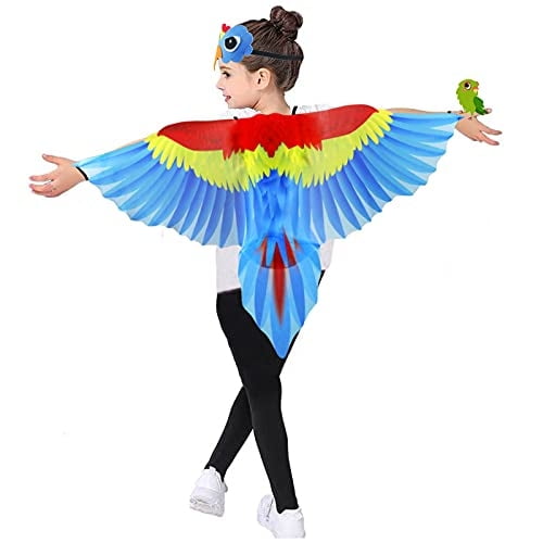Disfraz de pájaro, alas de loro para niños con máscara de pájaro, disfraz de águila para n IROLEHOME IROLEHOME