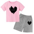 thumbnail image 3 of Conjunto de 2 piezas de camiseta y pantalones cortos para niños y adolescentes, ropa deportiva con estampado de moda coreana, conjunto de verano para bebés, manga corta, 3 a 12 años, 3 of 5