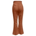 thumbnail image 3 of Baqcunre Fleece Lined Leggings Solid Color Corduroy Temperament Trousers Micro Lapels High Waist Casual Pants Womens Pants Flare Leggings Womens Leggings Orange S-3XL, 3 of 6