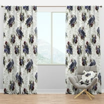 Designart 'Pansies and Red Peonies Flowers' Floral Blackout Curtain Panel