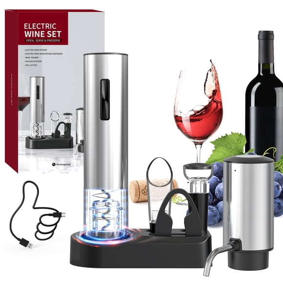 Juego de abridores de vino eléctricos CIRCLE JOY 6 en 1 con cortador de papel