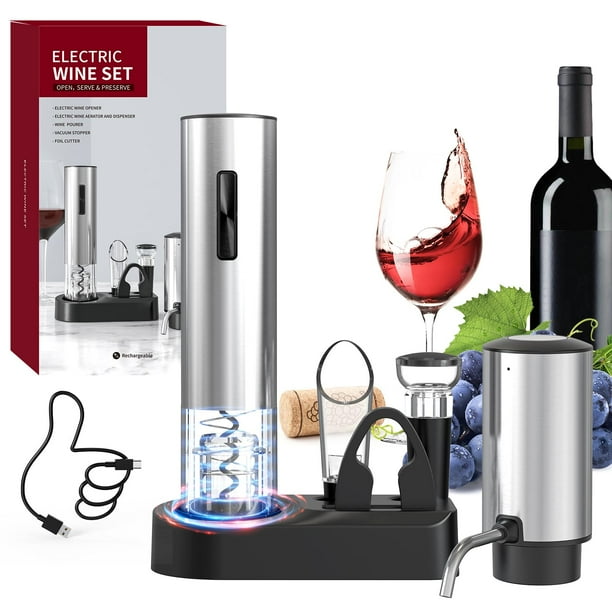 Juego de abridores de vino eléctricos CIRCLE JOY 6 en 1 con cortador de papel