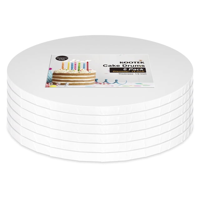 Tablas para tartas Kootek, redondas, 30 cm, cartón corrugado blanco, paquete de 6