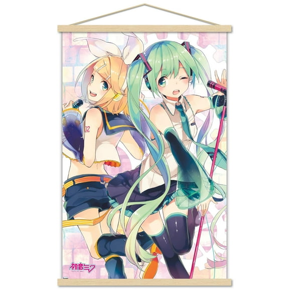 Hatsune Miku - Duo Wall Poster with Magnetic Frame, 22.375" x 34"