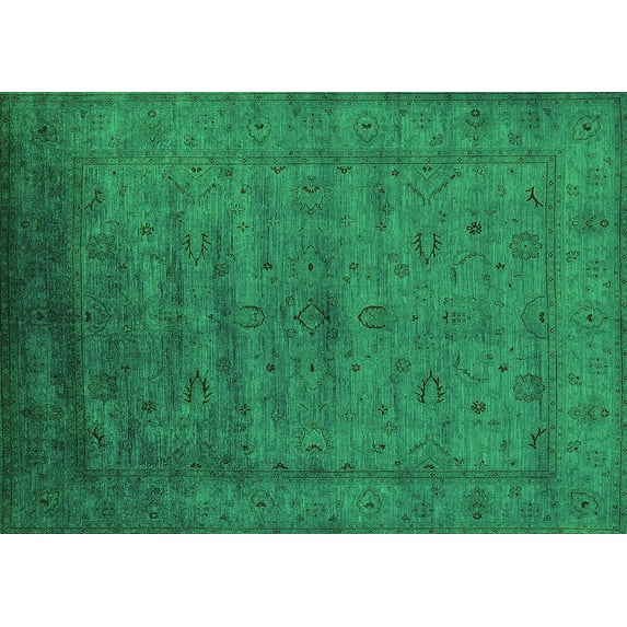 Ahgly Company Indoor Rectangle Oriental Green Industrial Area Rugs, 6' x 9'