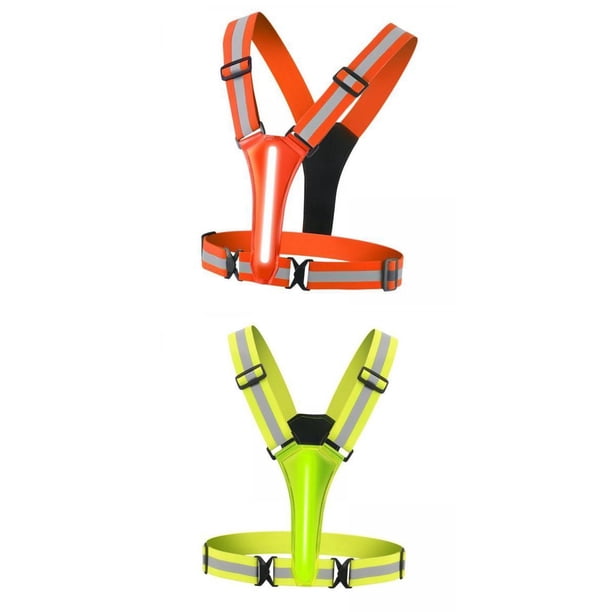2 chalecos reflectantes LED recargables por USB DYNWAVEMX Chaleco reflectante para correr