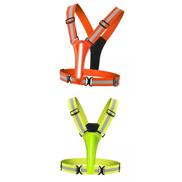 2 chalecos reflectantes LED recargables por USB DYNWAVEMX Chaleco reflectante para correr