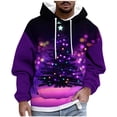 thumbnail image 2 of Sudadera con capucha para hombre, estilo casual, con cuello redondo, estampado de árbol de Navidad, manga larga, blusa de poliéster, 2 of 5