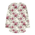 thumbnail image 4 of Qepwsc Womens Shirts Long Sleeve Tshirts V Neck Collarless Shirt Floral Print Graphic Basic Tees Casual Dressy Blouses Tops Shirts Going Out Top Ladies Sweatshirt for Women Plus Size S_XXXXXL, 4 of 4
