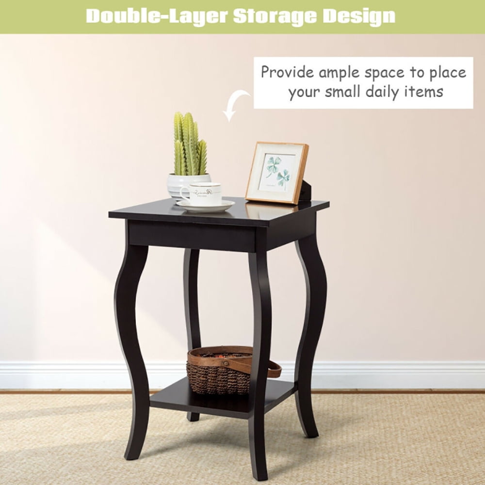 Finihen Round End Side Table, Sofa Couch Table with Storage Shelf, Accent Sofa End Side Table, for Small Spaces, Living Room, Bedroom, Brown Finihen Round End Side Table, Sofa Couch Table with Storage Shelf, Accent Sofa End Side Table, for Small Spaces, Living Room, Bedroom, Brown