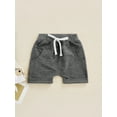 thumbnail image 2 of Arvbitana Toddler Baby Boys Solid Color Shorts Elastic Waist Tie-up Short Sweatpants Summer Casual Loose Pants for Kids 0-3T, 2 of 8