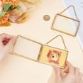 thumbnail image 3 of 2Pcs Wall Hanging Mini Photo Frames 3.2x3.9 inch Double Glass Picture Frame with Chain Alloy Folding Frame DIY Vintage Artwork Display Frames for Pressed Flowers Pictures Home Wall Decor DIY, 3 of 6
