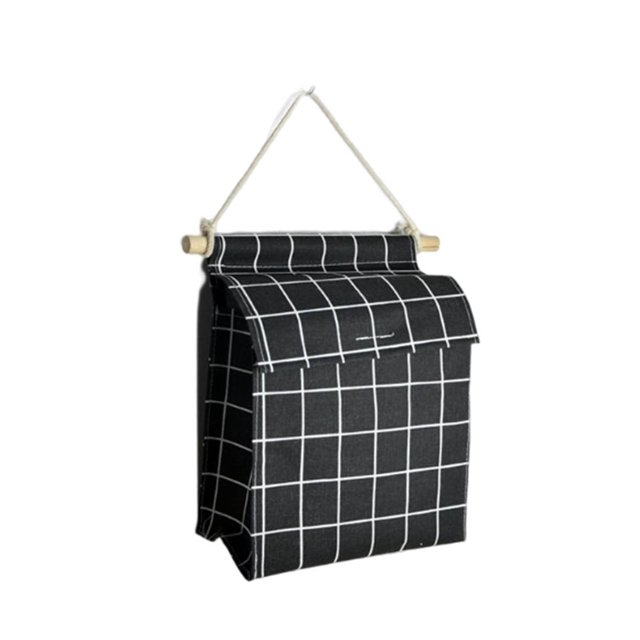 Matsuzay Organizador de bolsas de almacenamiento, bolsas colgantes, artículos diversos, bolsillos multifunción, soporte de papel, bonitos Juegos de accesorios de baño rejilla negra Talla grande