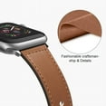 thumbnail image 4 of Band Compatible with Apple Watch Band 44mm 42mm SE/Series 7/6/5/4/3/2/1 Genuine Leather Business Replacement Band Smart Watch Strap for Men Women(Brown/Black,38mm/40mm/42mm/44mm), 4 of 7