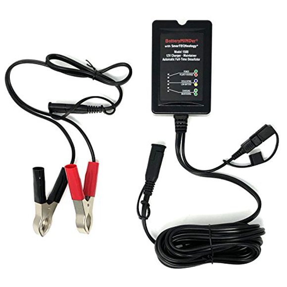 BatteryMINDer 1500: Chargeur de Batterie 12 Volts-1,5 AMP, Entretien de Batterie et Désulfateur de Batterie avec SmartTech - Conçu pour Voitures, Camions, Bateaux, Motos, Motoneiges, Motomarines à Réaction, Chariots de Golf