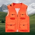 thumbnail image 2 of SHTXOZHI Mens Plus Size Outerwear Vests Sleeveless Breathable Cargo Jackets Casual Work Hiking Tops with Multi-Pockets, 2 of 9