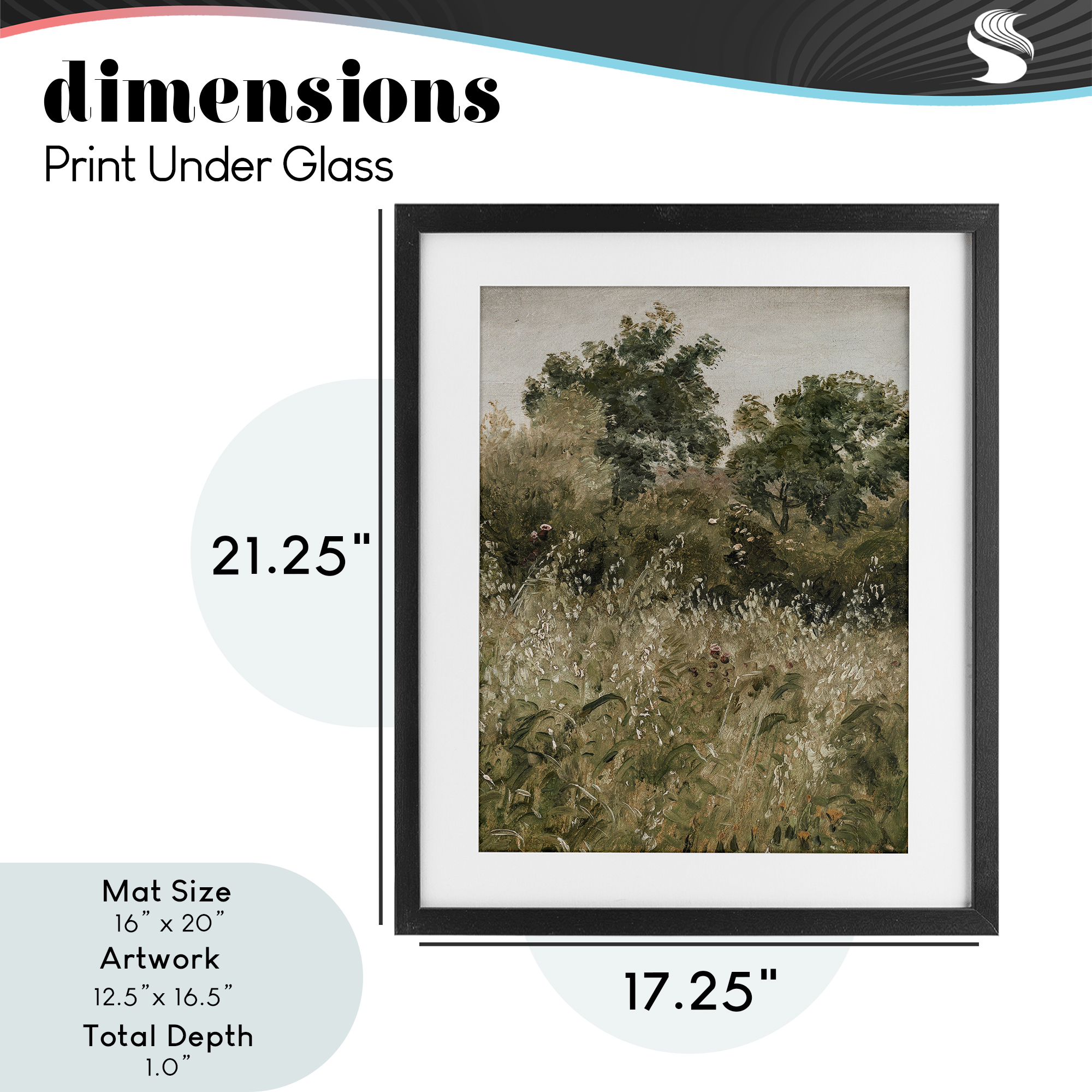 Dense Forest Thicket Black Framed Print Under Glass, design by Lettered and Lined