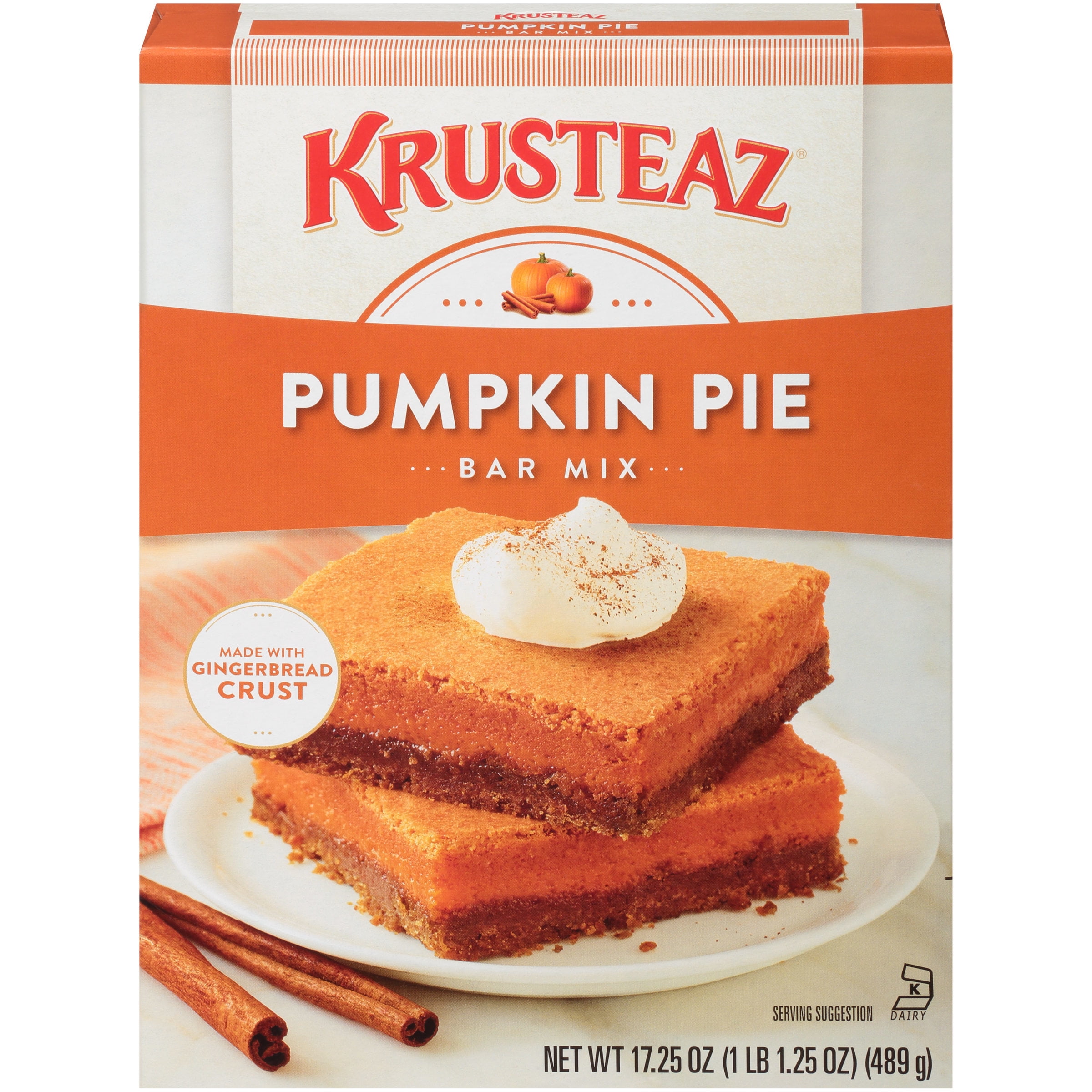 Krusteaz Pumpkin Pie Bar Mix 17 25 Oz Box Walmart Com Walmart Com
