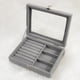 thumbnail image 1 of Joyero de Franela Caja de Almacenamiento de Joyas con Cerradura de Seguridad para Collar Pendientes Pulseras Anillos Gris 3 Rejillas, 1 of 1
