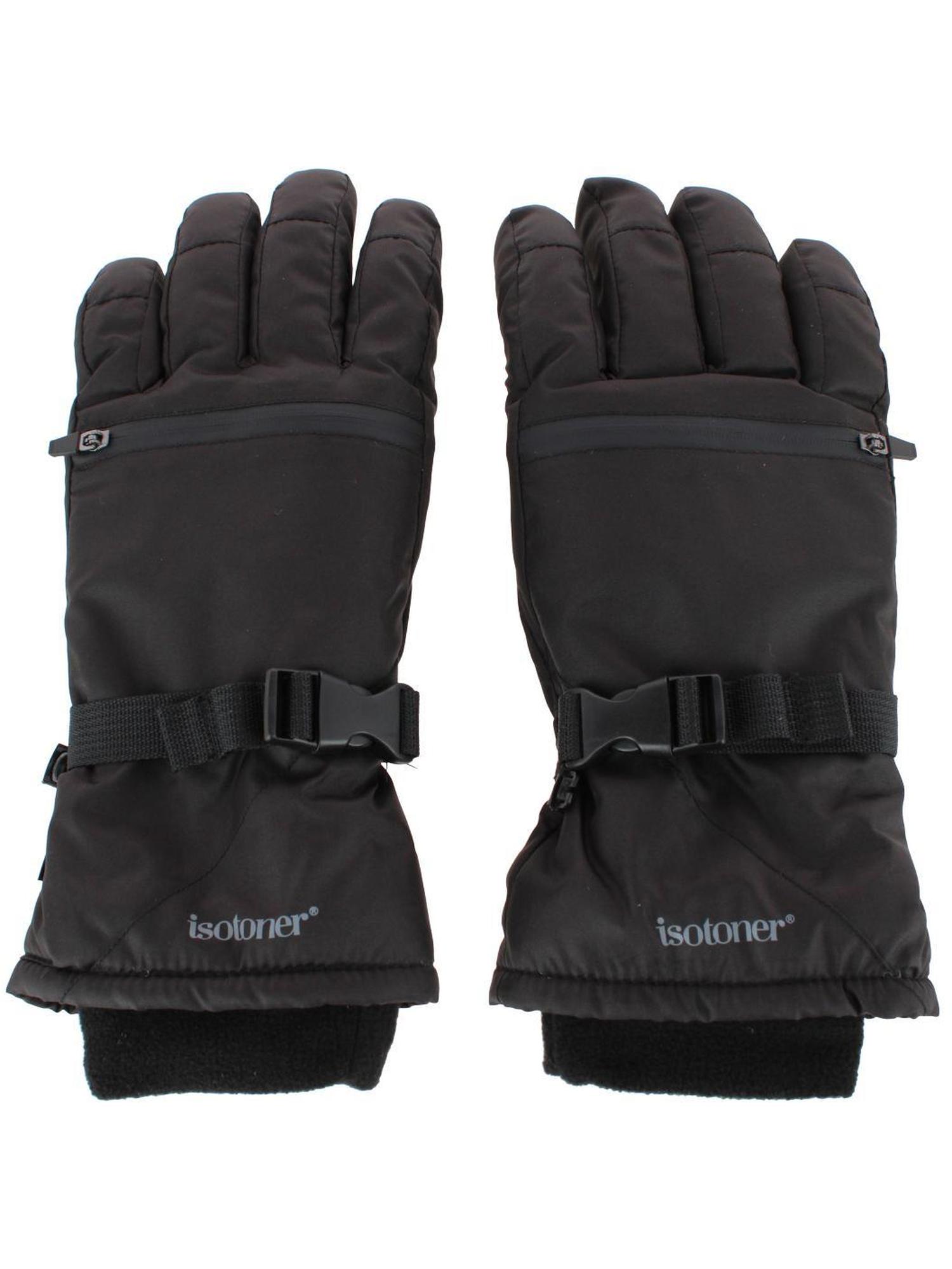 Isotoner  Winter Ski Glove with Extended Cuff and Zipper Pocket (Men)