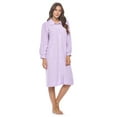 thumbnail image 2 of Casual Nights Women's Button Front Jacquard Terry Fleece Lounger Robe with Pockets, 2 of 5