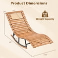 thumbnail image 3 of Gymax Chaise Longue Pliante d'Extérieur en Eucalyptus avec Coussin Double Face, 3 of 7