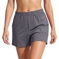 thumbnail image 6 of Gamivast Shorts for Women Elastic Waist Soft Stretch Lightweight Shorts with Patch Pockets Relaxed Fit Gym Workout Lounge Travel Summer Bottoms Gray L, 6 of 8