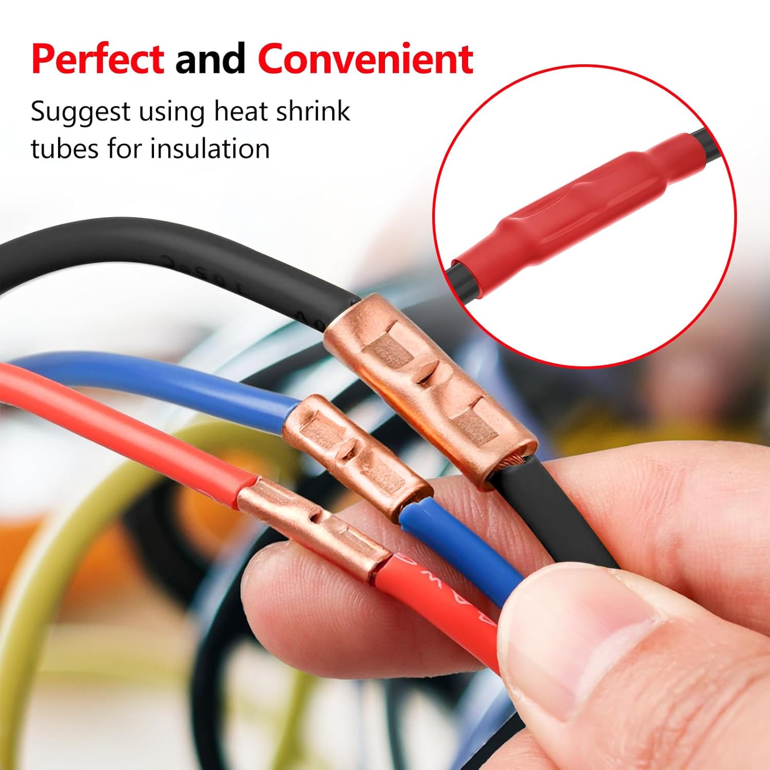20 Pieces 8 Gauge Bare Copper Uninsulated Butt Terminal Kit, 20 Pieces Seamless Barrel Crimp Butt Terminal Wire Connectors, comes with 20 Pieces 3:1 Heat Shrink Tubing
