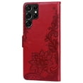 thumbnail image 3 of Dteck for Samsung Galaxy S22 Ultra Case, PU Leather Embossed Lace Flip Wallet Case with 3 Cart Slots and Kickstand Shockproof Protective Case for Samsung Galaxy S22 Ultra 6.8" 2022 Women Men, Red, 3 of 13