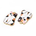 thumbnail image 4 of Alloy Enamel Pendants Cadmium Free & Nickel Free & Lead Free Golden Cat Charms Colorful 25x16x3mm Hole: 1.8mm, 4 of 4