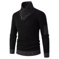 thumbnail image 1 of Suéter casual de punto ajustado con cuello de bufanda., 1 of 3