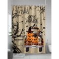 thumbnail image 5 of Fsddascl Brown Halloween Shower Curtain Set - Extra Long 72" x 96" Washable Bathtub Curtain with 12 Hooks, Horror Pumpkins Skull Truck Withered Tree Waterproof Fabric Shower Curtains for Bathroom, 5 of 6