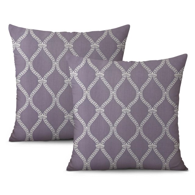 Modern Boho Grey Flower Decorative Cushion Covers, 20x20 Inch Set of 2 - Perfect Bedroom Addition