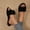 Black, variant on Women's Style Bow Slippers Plus Size Fall And Winter Style Comfortable And Warm Furry Sandals