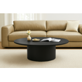 thumbnail image 2 of KOSSMAI Table Basse Ronde Moderne 39,37” avec Base à Piédestal, Table Centrale Profil Bas pour Salon Noir, 2 of 4