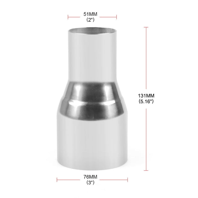 2.5" ID 3" ID Exhaust Reducer Connector Pipe Tube Stainless Steel Exhaust Reducer Adapter Universal For Auto Car Truck Pickup