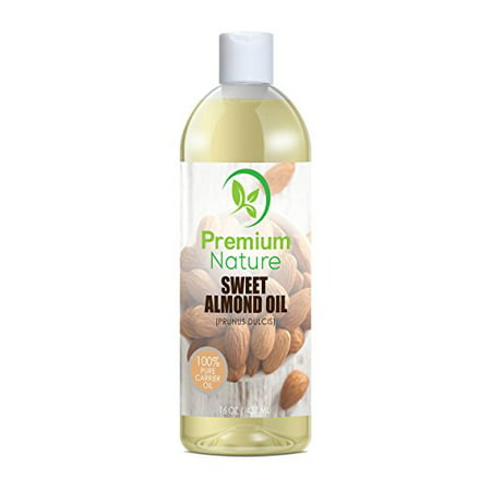 Sweet Almond Oil Best Carrier Oil - 100% Natural Pure for Skin & Hair - Cleansing Properties Evens Skin Tone Treats Irritated Skin Nourishes Moisturizes & Prevents Aging Premium (Best Natural Skin Care Brands)