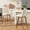 Off-white, variant on Senfot 26" Counter Height Bar Stools Set of 2 – Linen Fabric Upholstered, 360° Swivel, Wood Legs, with Backs, for Kitchen Island, Green