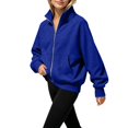 thumbnail image 7 of Ruyang Kids Zip Up Hooded Sweatshirt Long Sleeve Jacket Pockets Loose Coat Fall Warm Outerwear for Girls, 7 of 7