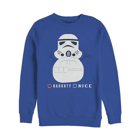 Men's Star Wars Christmas Naughty Stormtrooper Sweatshirt Royal Blue Medium