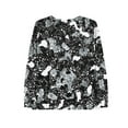thumbnail image 3 of EchfiProm Fall Tops for Women V-Neck Relaxed Fit Long Sleeve Womens T-Shirt Gray, 3 of 4
