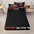 thumbnail image 4 of Castle Fairy Race Car Graphic Zipper Full Size Comforter Sets with Fitted Sheet and 2 Pillowcases,Checkered Print Zipper Bedding Set for Bedroom,Red Black,4pcs,Black Reversible, 4 of 6