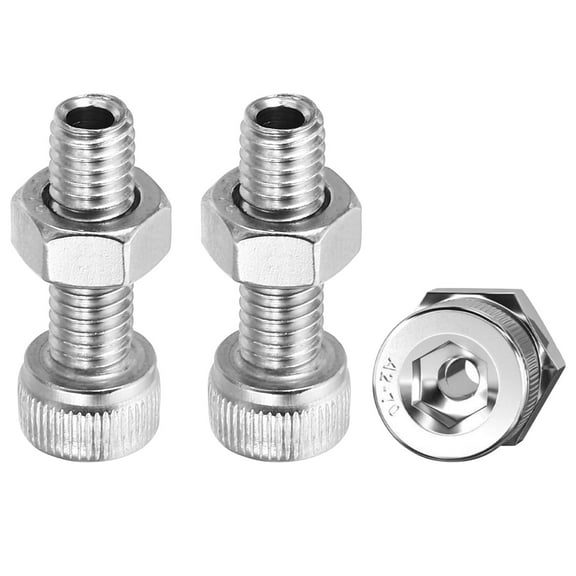Uxcell M6x20mm Hexagon Socket Screw 3 Set Cylindrical Hollow Bolt Nut Kit 304 Stainless Steel