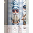thumbnail image 5 of Summer Nautical Sheer Curtains 2 Panels Set Cute Gnomes Crab Cartoon Rudder Starfish Blue Plaid Sheer Window Curtains Light Filtering Rod Pocket Voile Drapes for Bedroom Living Room 52"x45", 5 of 8