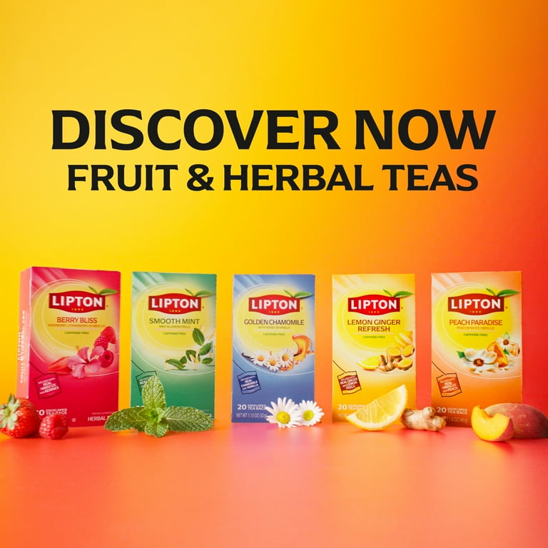 Lipton Herbal Tea Variety Pack, Smooth Mint with Lemon Peels