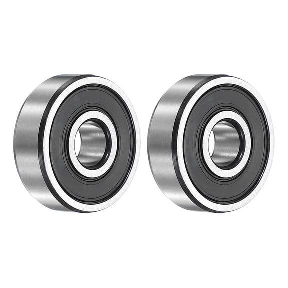 Uxcell 2Pcs 6301-2RS Deep Groove Ball Bearings, 12x37x12 mm High Speed Double Rubber Seal Bearings Pre-Lubricated