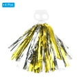 thumbnail image 3 of PET Cheerleading Pom Poms with Finger Holes for Sport Team Spirit Fun Dance Stage Events, Golden Silver 4 Pack, 3 of 6