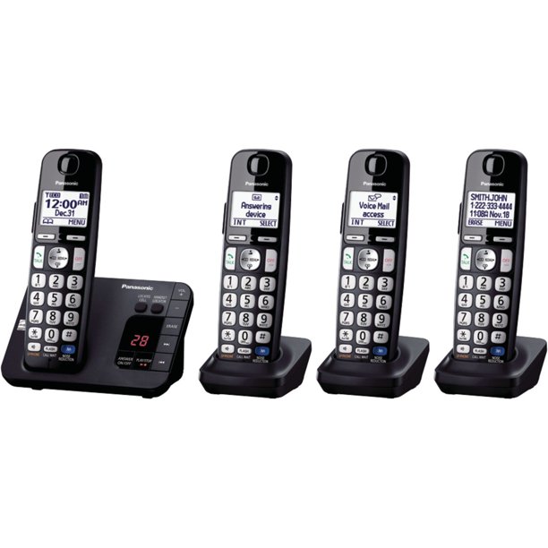 cordless handset phones, 4handset Dect 6.0 Landline panasonic cordless
