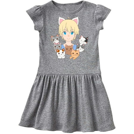 

Inktastic Neko Anime Boy with Cats Gift Toddler Girl Dress